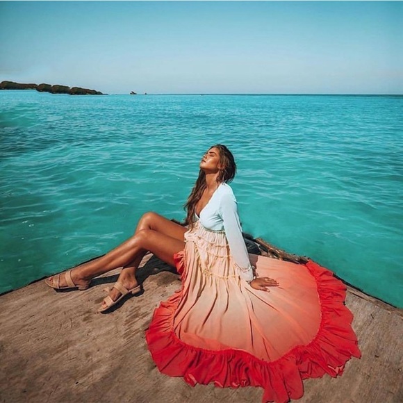 Bohemian Rainbow Tiered Maxi Dress - Picture 2 of 5